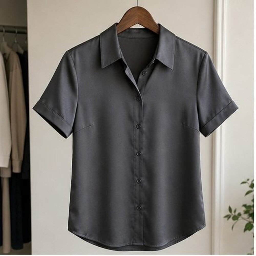 Charcoal Wrap Blouse